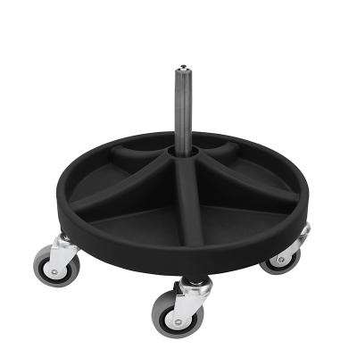 Montørstol/Taburet med sæde i PU-skum, fodkryds med 5 rum, 5xØ75 hjul og højde 310-390 mm (SORT)